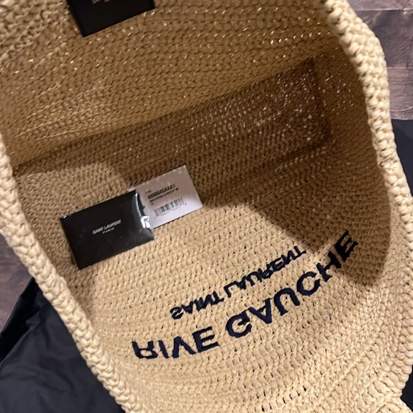 Saint Laurent Rive Gauche Raffia Tote, NWT - Picture 6 of 7